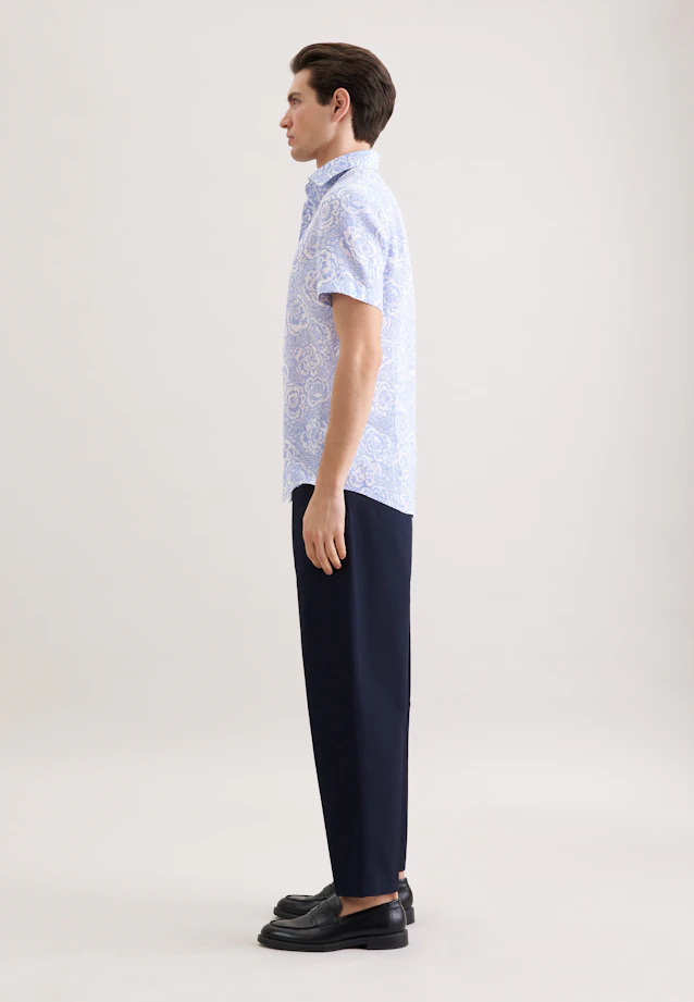 Slim Leinenhemd Druck in Hellblau |  Seidensticker Onlineshop