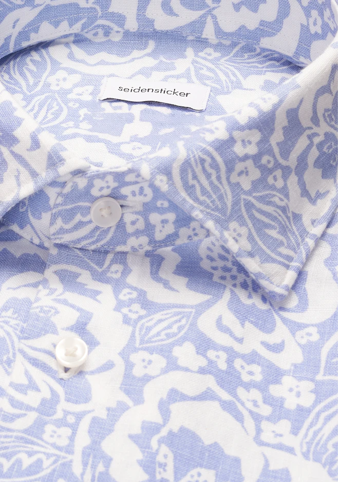 Slim Leinenhemd Druck in Hellblau | Seidensticker Onlineshop