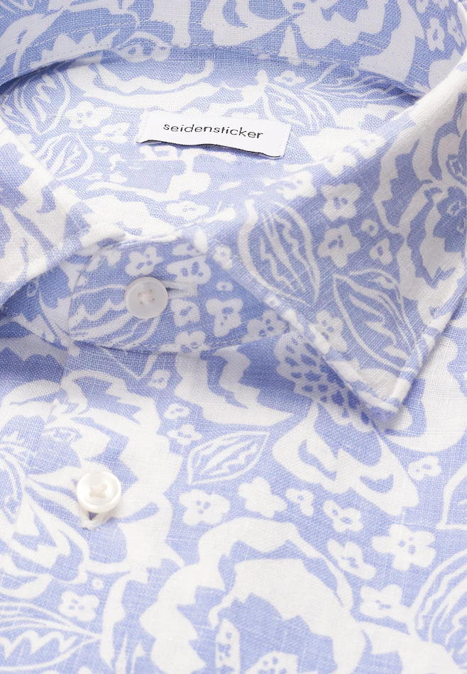 Slim Linen shirt Print in Hellblau | Seidensticker online shop