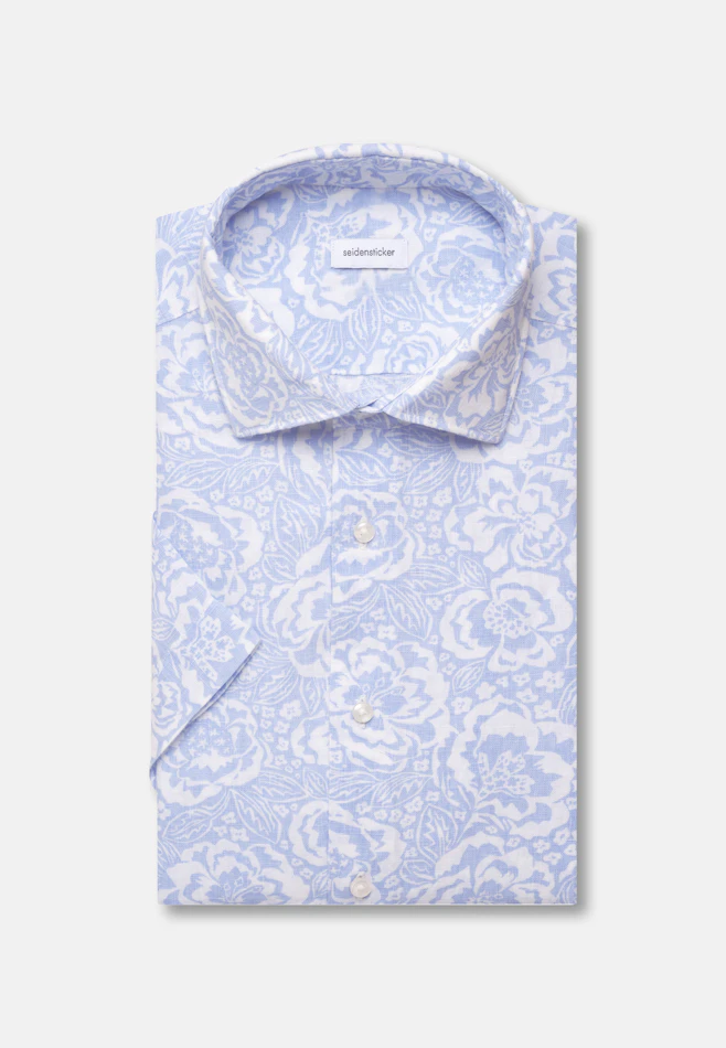 Slim Linen shirt Print in Hellblau | Seidensticker online shop