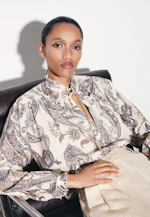 Playful tunic blouse with ruffle details in Light Blue |  Seidensticker Onlineshop