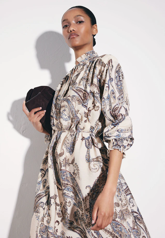 Verspieltes Tunikakleid mit Rüschendetails und Taillengürtel in Hellblau |  Seidensticker Onlineshop