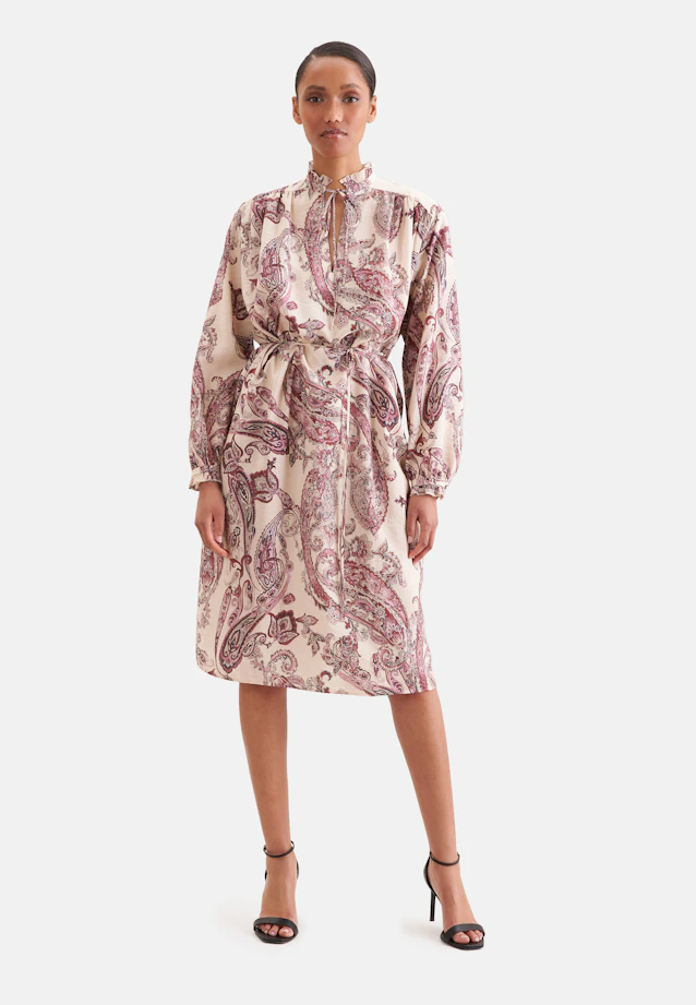 Verspieltes Tunikakleid mit Rüschendetails und Taillengürtel in Rosa |  Seidensticker Onlineshop