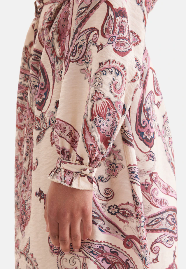Verspieltes Tunikakleid mit Rüschendetails und Taillengürtel in Rosa |  Seidensticker Onlineshop