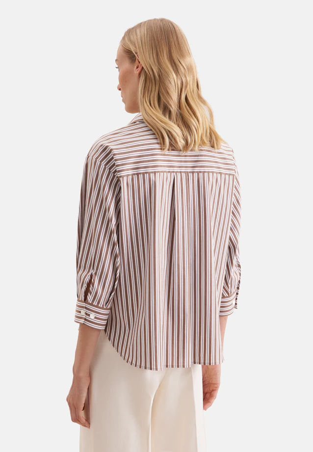 Oversized Hemdbluse mit 3/4 Arm aus Baumwoll Stretch in Braun |  Seidensticker Onlineshop
