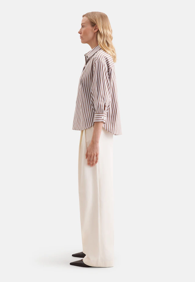 Oversized Hemdbluse mit 3/4 Arm aus Baumwoll Stretch in Braun |  Seidensticker Onlineshop