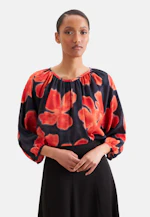 Satin tunic blouse with raglan sleeves in Schwarz |  Seidensticker Onlineshop