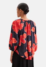 Satin tunic blouse with raglan sleeves in Schwarz |  Seidensticker Onlineshop