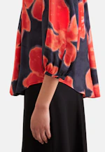 Satin tunic blouse with raglan sleeves in Schwarz |  Seidensticker Onlineshop