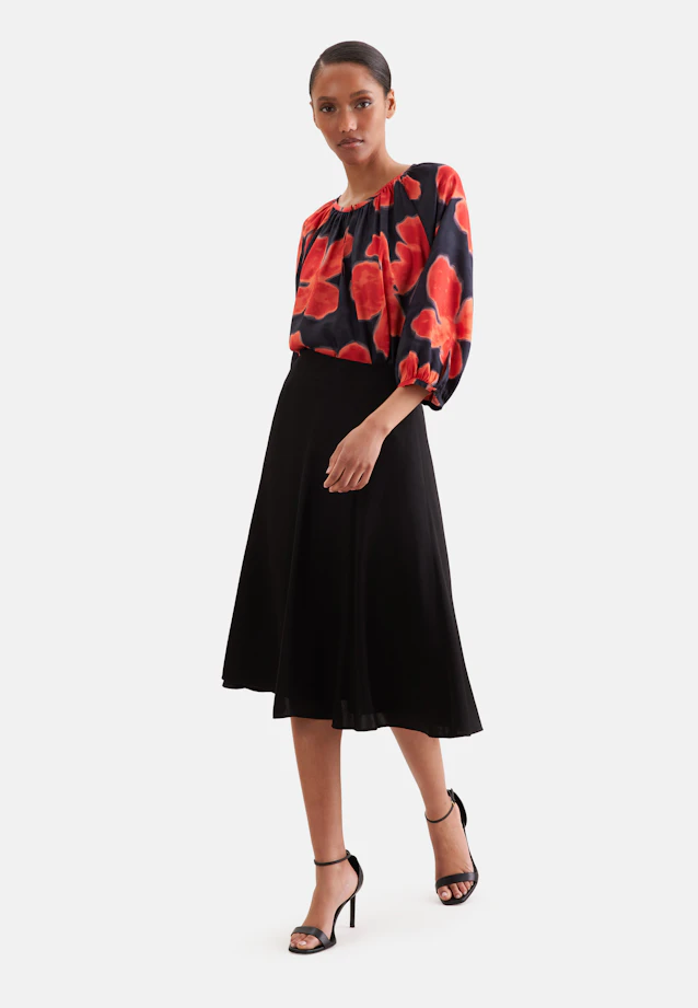 Satin tunic blouse with raglan sleeves in Schwarz |  Seidensticker Onlineshop