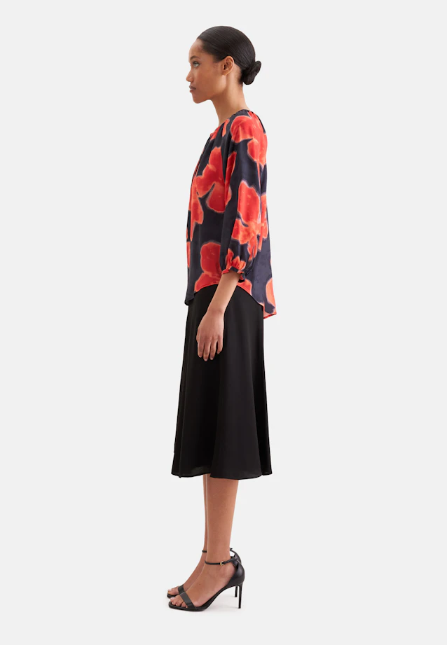 Satin tunic blouse with raglan sleeves in Schwarz |  Seidensticker Onlineshop