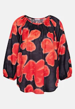 Satin tunic blouse with raglan sleeves in Schwarz |  Seidensticker Onlineshop