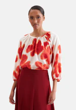 Satin tunic blouse with raglan sleeves in Weiß |  Seidensticker Onlineshop