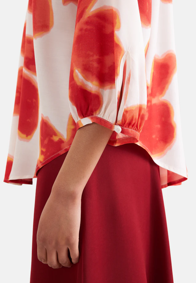 Satin tunic blouse with raglan sleeves in Weiß |  Seidensticker Onlineshop