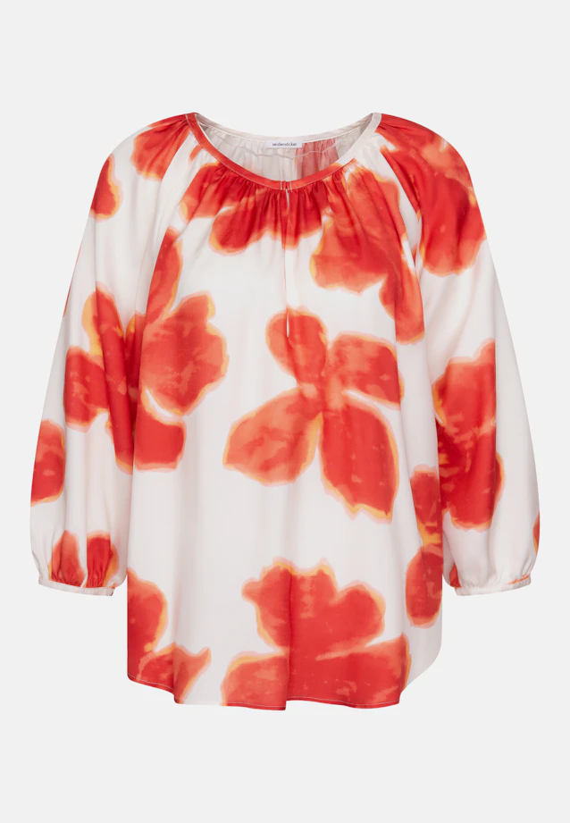 Satin tunic blouse with raglan sleeves in Weiß |  Seidensticker Onlineshop