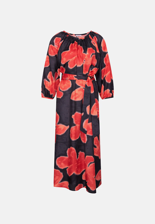 Satiniertes Tunikakleid mit Raglanärmeln in Schwarz | Seidensticker Onlineshop