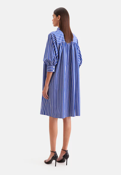 Hemdblusenkleid mit 3/4 Arm in Mittelblau |  Seidensticker Onlineshop