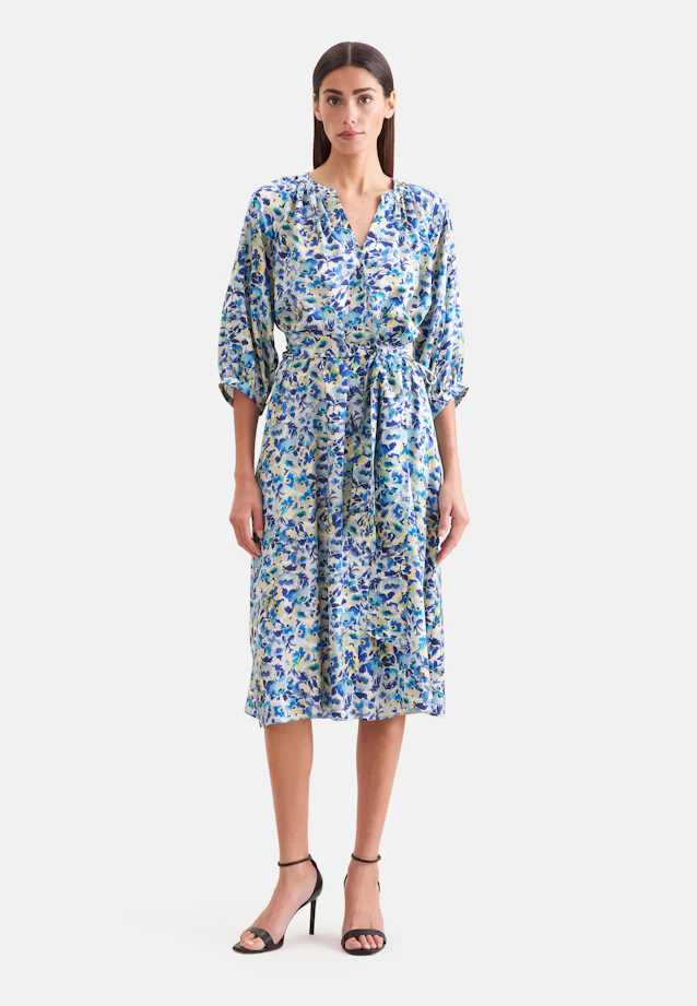 Robe tunique en satin avec ceinture à la taille in Turquoise |  Seidensticker Onlineshop
