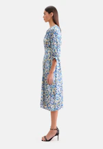 Robe tunique en satin avec ceinture à la taille in Turquoise |  Seidensticker Onlineshop