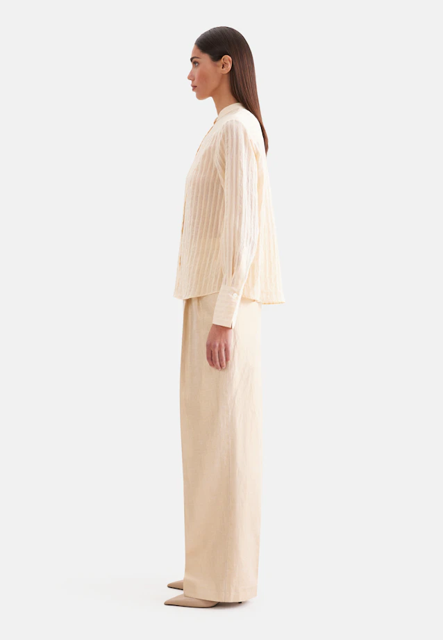 Semitransparente Stehkragenbluse mit hoher Manschette in Gelb |  Seidensticker Onlineshop