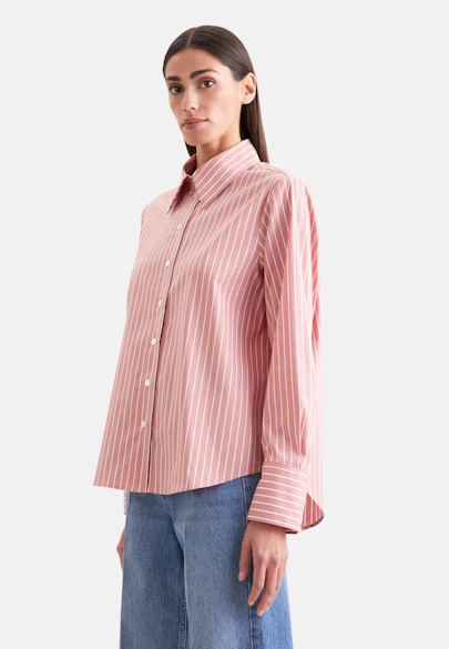 Hemdbluse in A- Linie aus Popeline Stretch in Rosa |  Seidensticker Onlineshop