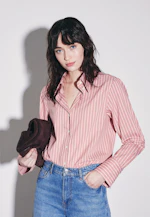 Hemdbluse in A- Linie aus Popeline Stretch in Rosa |  Seidensticker Onlineshop
