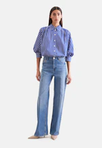 Hemdbluse mit 3/4 Volumenärmel in Mittelblau |  Seidensticker Onlineshop