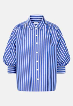 Hemdbluse mit 3/4 Volumenärmel in Mittelblau |  Seidensticker Onlineshop