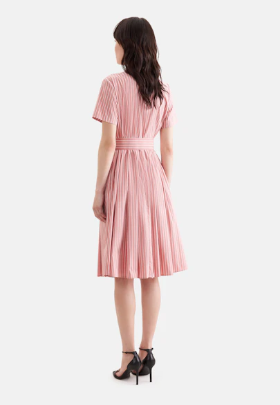 Hemdblusenkleid mit schwingendem Rock aus Baumwoll Stretch, slim fit in Rosa |  Seidensticker Onlineshop