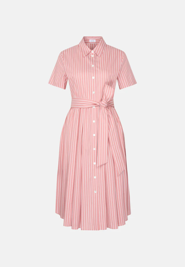 Hemdblusenkleid mit schwingendem Rock aus Baumwoll Stretch, slim fit in Rosa |  Seidensticker Onlineshop