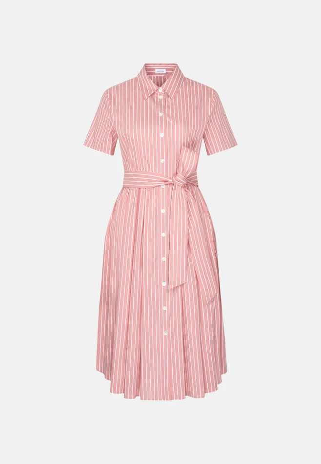 Hemdblusenkleid mit schwingendem Rock aus Baumwoll Stretch, slim fit in Rosa | Seidensticker Onlineshop