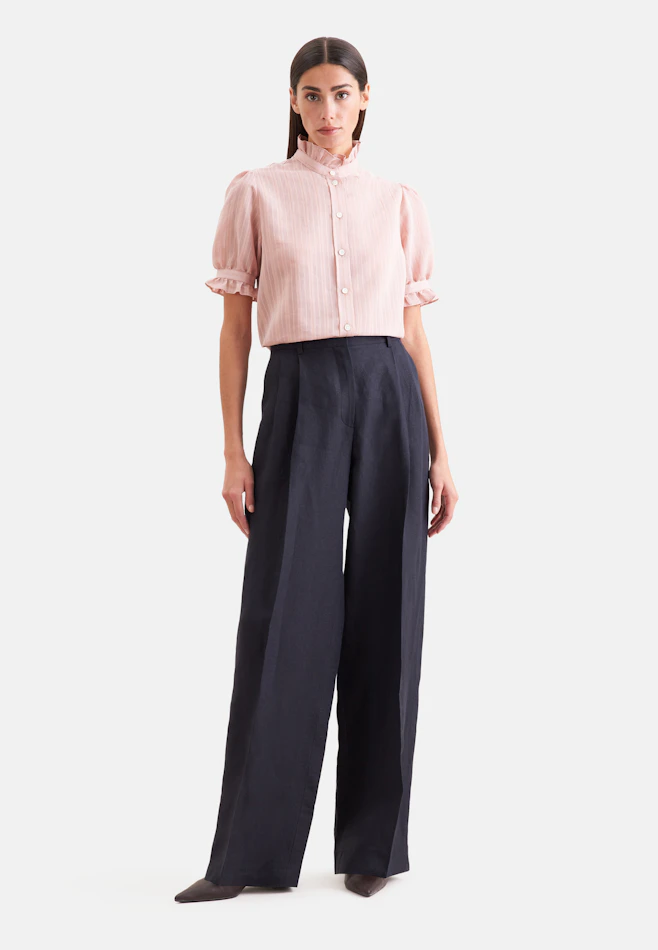 Pantalon plissé en 100 % lin dans Noir | Boutique en ligne Seidensticker