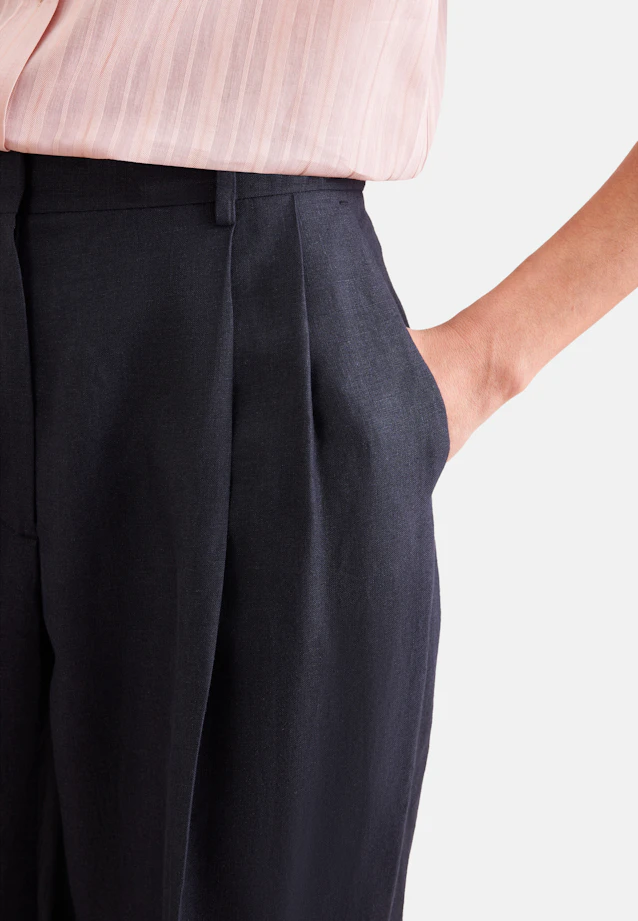 Pantalon plissé en 100 % lin in Noir |  Seidensticker Onlineshop