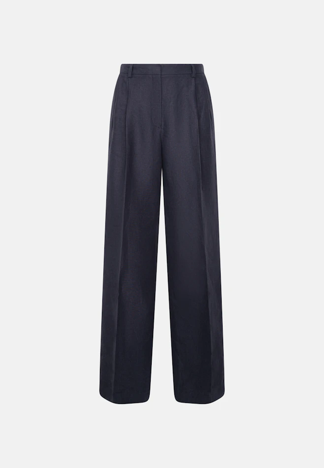 Bundfaltenhose aus 100% Leinen in Schwarz | Seidensticker Onlineshop