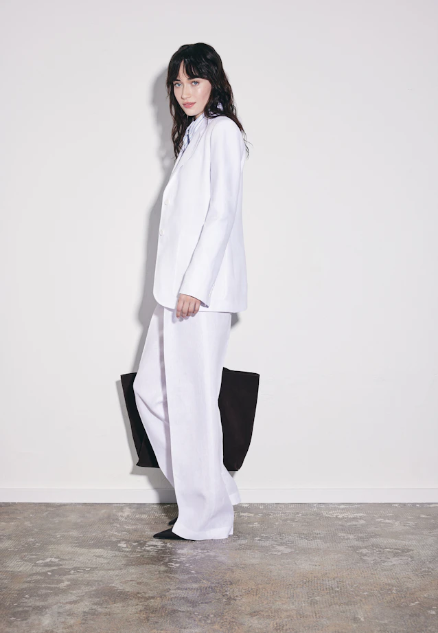 Pantalon plissé en 100 % lin in Blanc |  Seidensticker Onlineshop