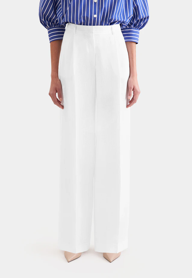 Pantalon plissé en 100 % lin in Blanc |  Seidensticker Onlineshop