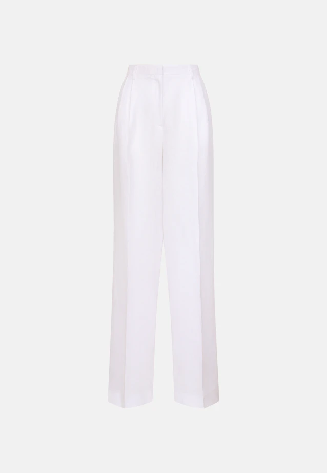 Bundfaltenhose aus 100% Leinen in Weiß |  Seidensticker Onlineshop