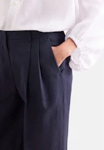 Bundfaltenhose aus 100% Leinen in Dunkelblau |  Seidensticker Onlineshop