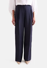 Bundfaltenhose aus 100% Leinen in Dunkelblau |  Seidensticker Onlineshop