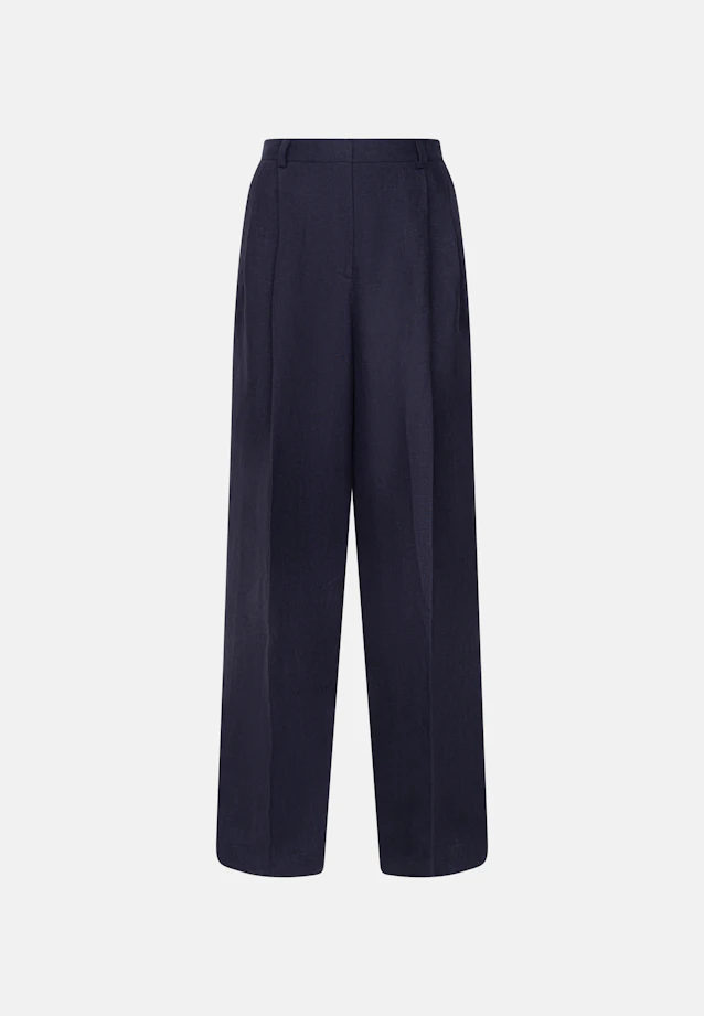 Bundfaltenhose aus 100% Leinen in Dunkelblau |  Seidensticker Onlineshop