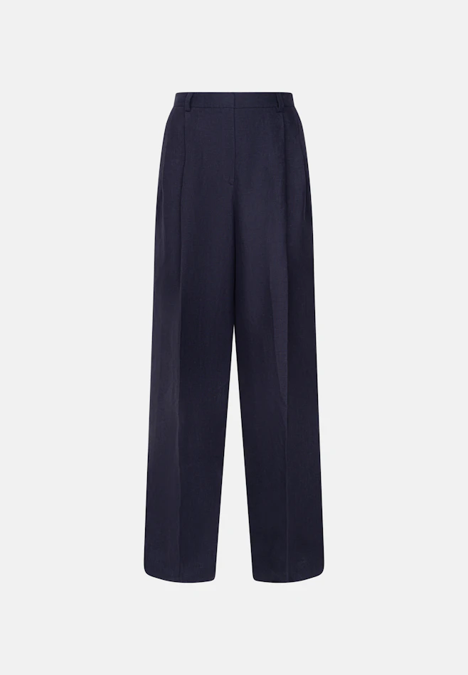 Bundfaltenhose aus 100% Leinen in Dunkelblau | Seidensticker Onlineshop