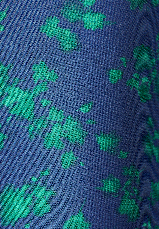 Satinierte Stehkragenbluse in A- Linie in Dunkelblau |  Seidensticker Onlineshop