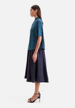 Satin stand-up collar blouse in A-line in Dunkelblau |  Seidensticker Onlineshop