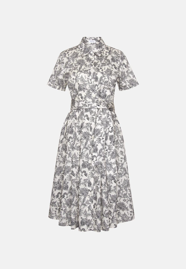 Hemdblusenkleid mit schwingendem Rock aus Baumwollsatin, slim in Weiß |  Seidensticker Onlineshop