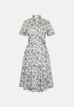 Hemdblusenkleid mit schwingendem Rock aus Baumwollsatin, slim in Weiß |  Seidensticker Onlineshop