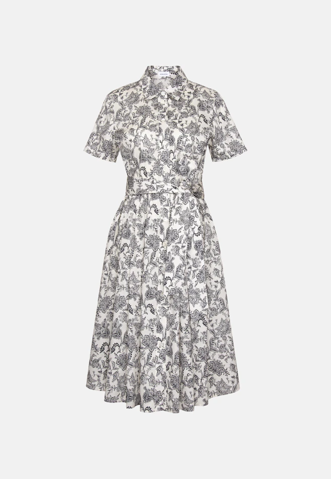 Hemdblusenkleid mit schwingendem Rock aus Baumwollsatin, slim in Weiß | Seidensticker Onlineshop