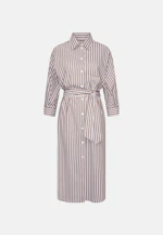 Oversized Hemdblusenkleid mit 3/4 Arm und Taillengürtel aus Baumwoll Stretch in Braun |  Seidensticker Onlineshop