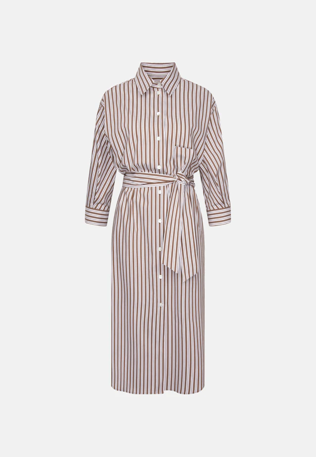 Robe-chemise oversize avec manches 3/4 et ceinture taille en coton extensible in Marron |  Seidensticker Onlineshop
