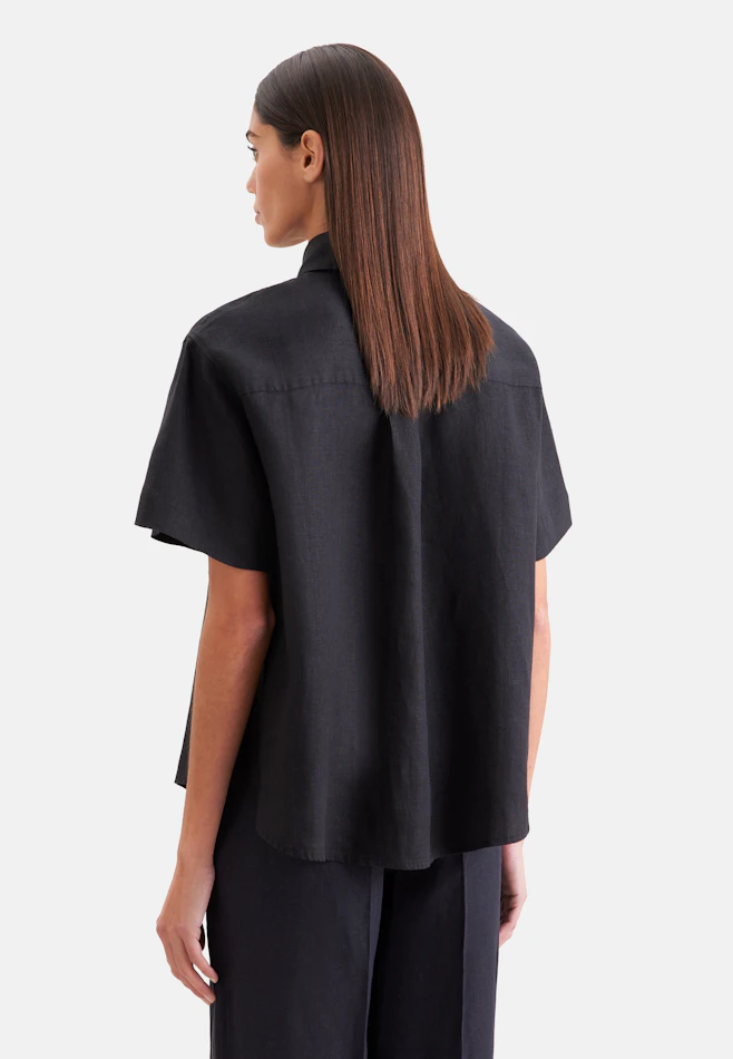 Halbarm Hemdbluse aus 100% Leinen in Schwarz | Seidensticker Onlineshop