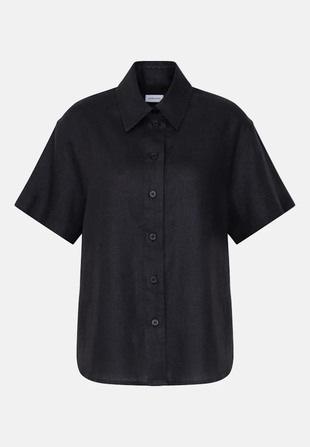 Halbarm Hemdbluse aus 100% Leinen in Schwarz |  Seidensticker Onlineshop